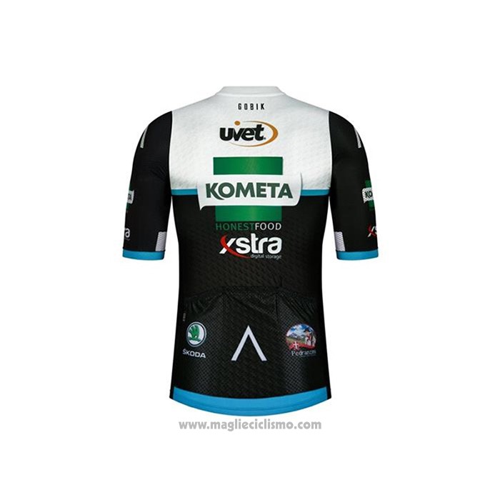2020 Abbigliamento Ciclismo Kometa Xstra Nero Bianco Verde Manica Corta e Salopette